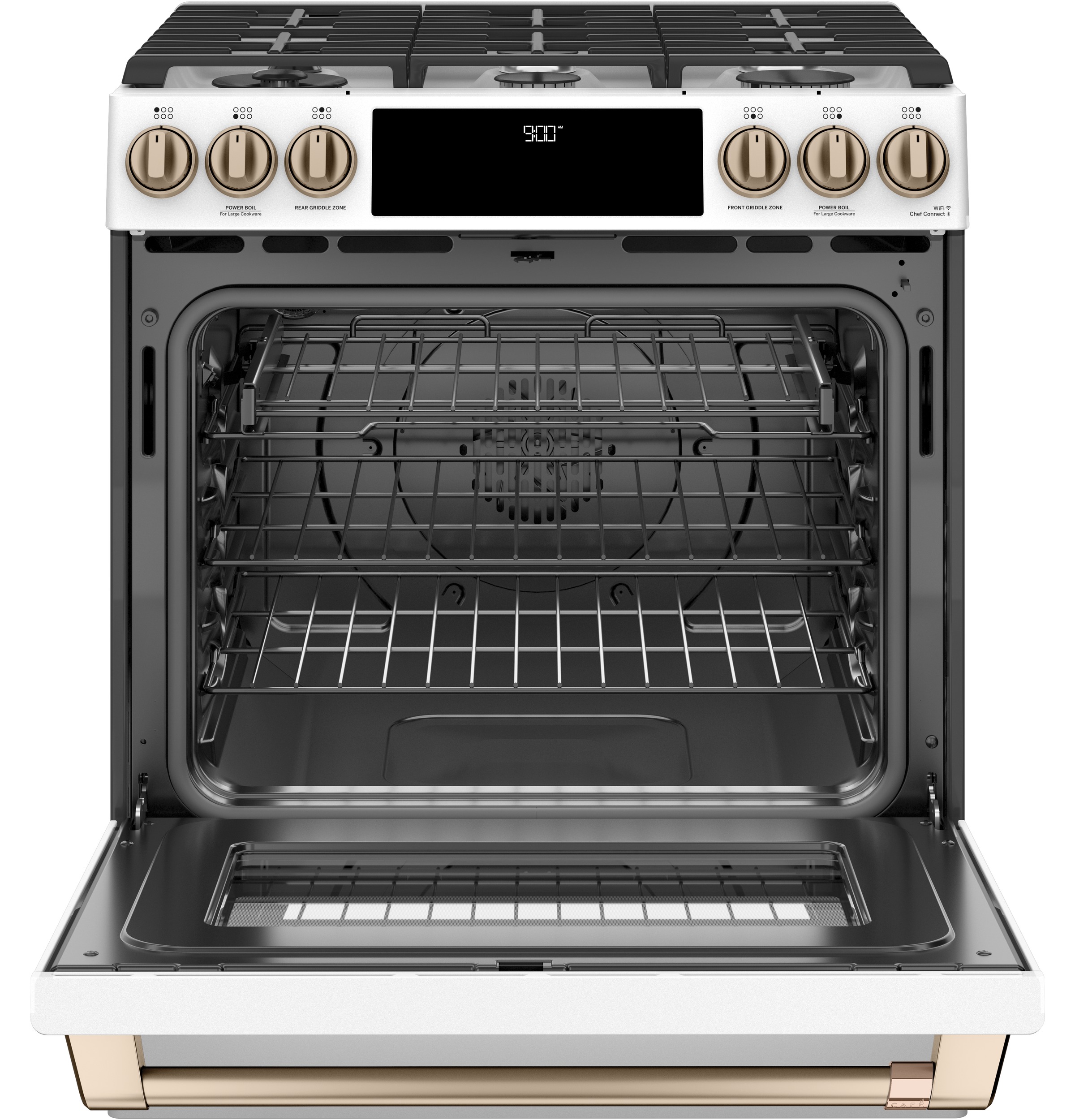 Café 30" Smart Slide-in, Front-control, Dual-fuel Range With Warming Drawer C2S900P4MW2