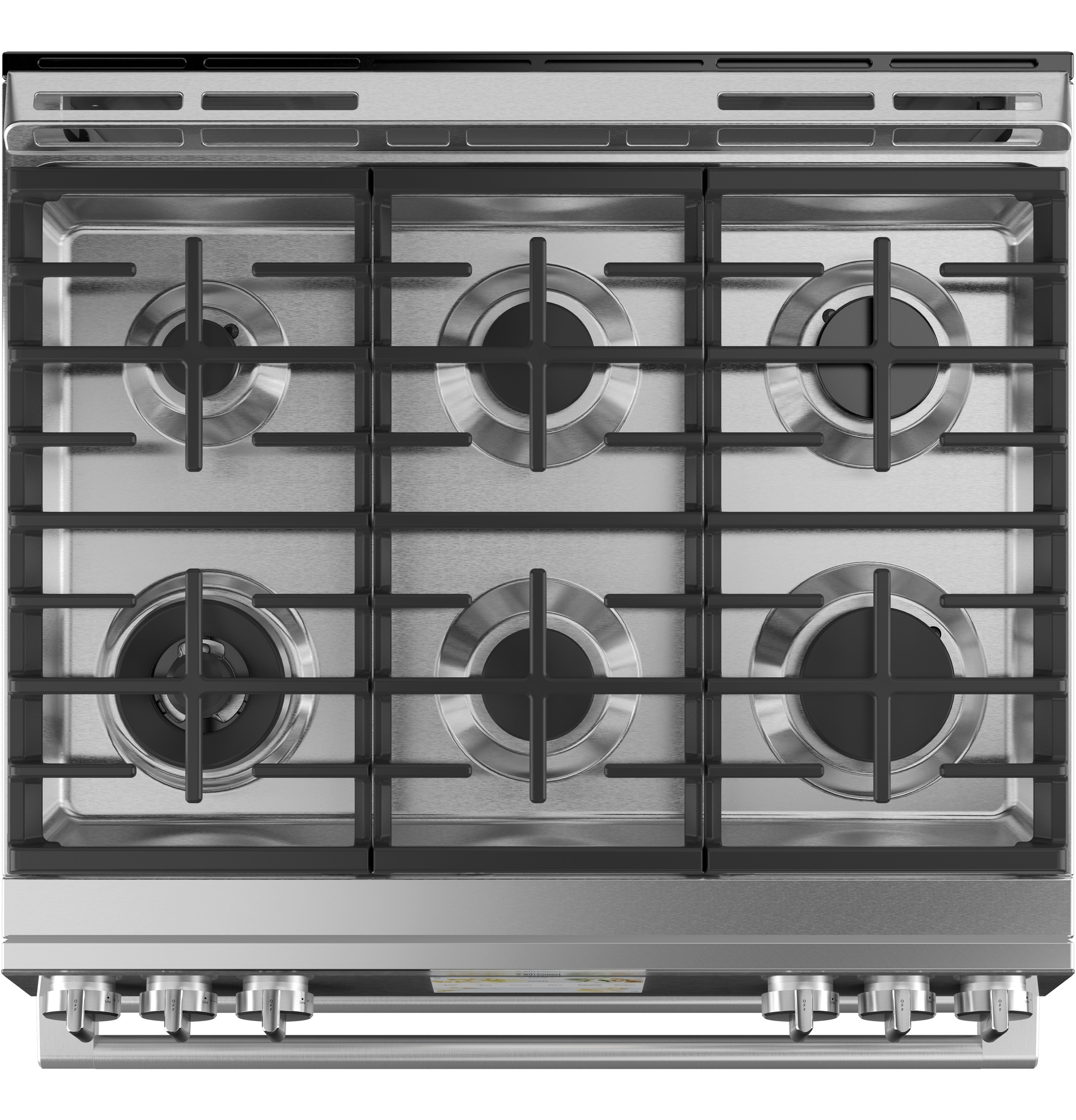 CAFÉ™ 30" Smart Slide-In, Front-Control, Dual-Fuel, Double-Oven Range with Convection in Platinum Glass C2S950M2NS5