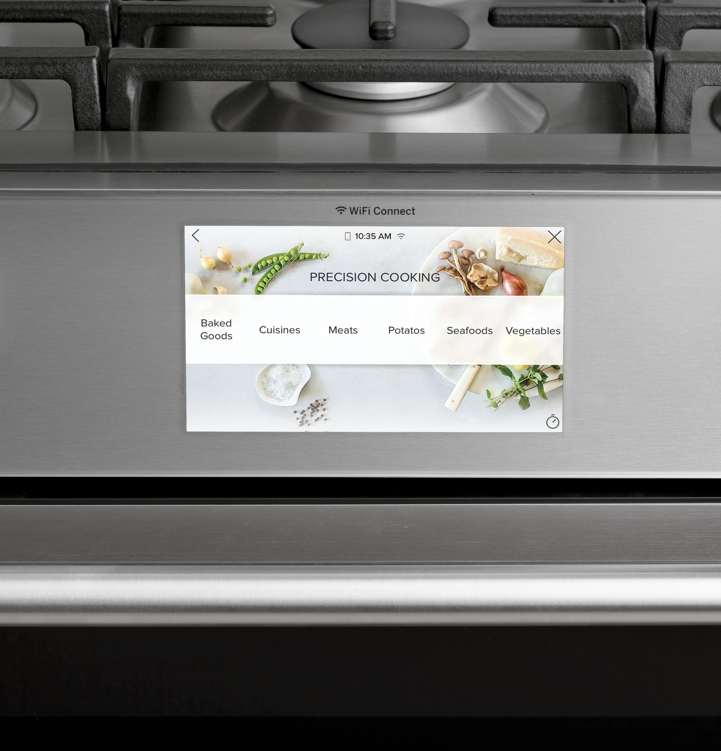 CAFÉ™ 30" Smart Slide-In, Front-Control, Dual-Fuel, Double-Oven Range with Convection in Platinum Glass C2S950M2NS5