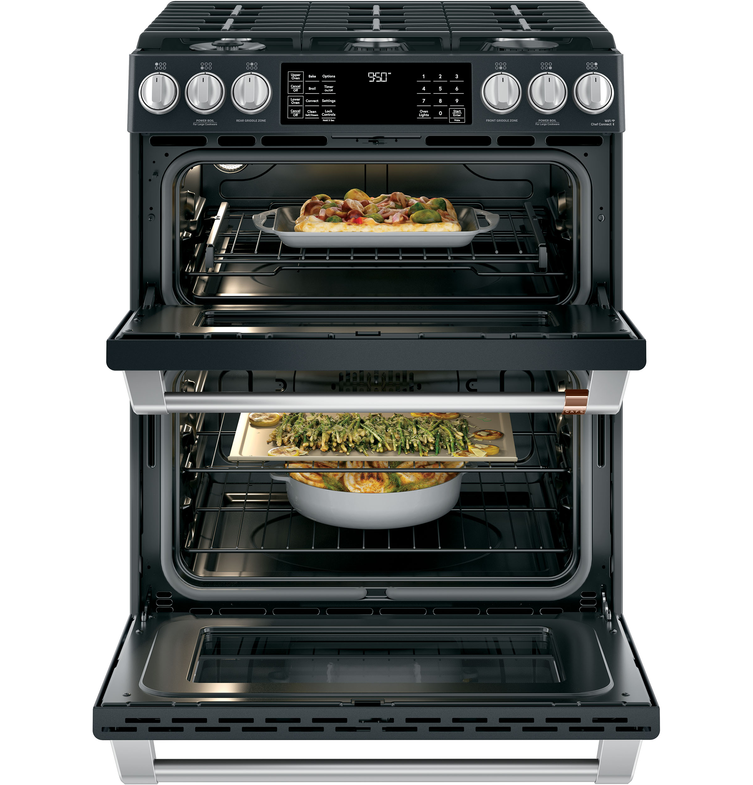 Café 30" Smart Slide-in, Front-control, Dual-fuel, Double-oven Range With Convection C2S950P3MD1