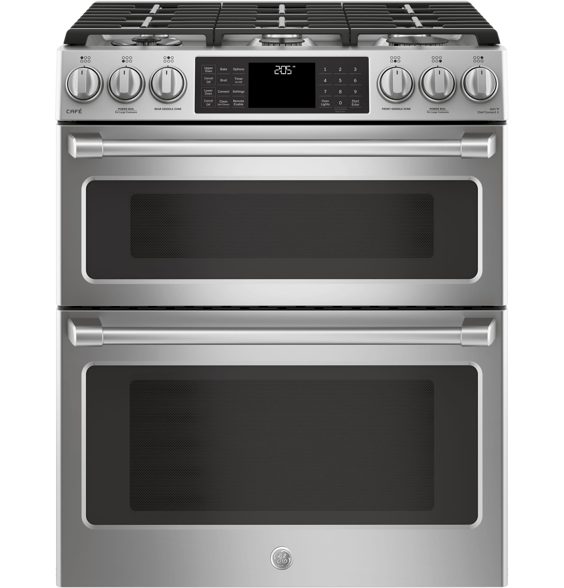 Café Series 30" Slide-in Front Control Dual-fuel Double Oven With Convection Range C2S995SELSS