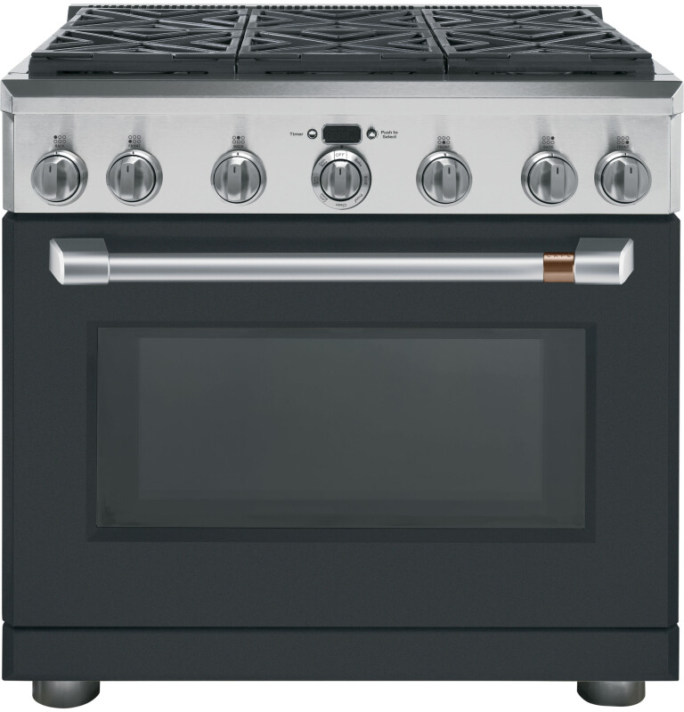 Cafe 36" Dual-Fuel Professional Range with 6 Burners (Natural Gas) Matte Black C2Y366P3MD1 Picture 1