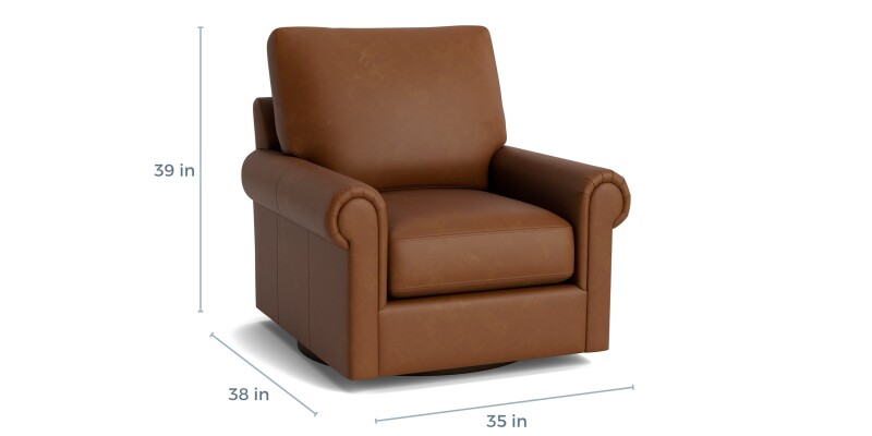 True Custom™ True Custom® Leather Panel Arm Swivel Chair C30005SFL53