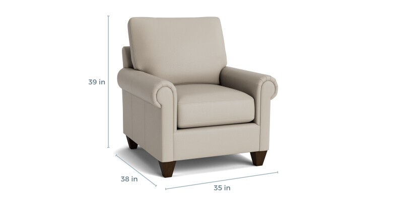 True Custom™ True Custom® Leather Panel Arm Accent Chair C30012SFL53