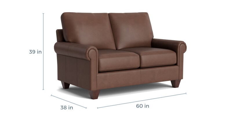 True Custom™ True Custom® Leather Panel Arm Loveseat C30022SFL55