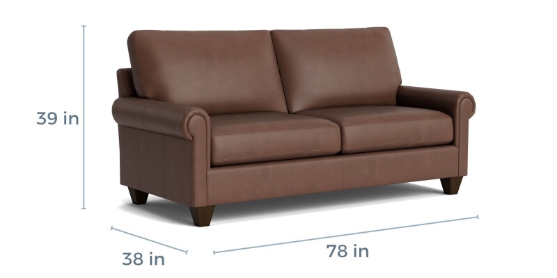 True Custom™ True Custom® Leather Panel Arm Studio Sofa C3005BSFL52