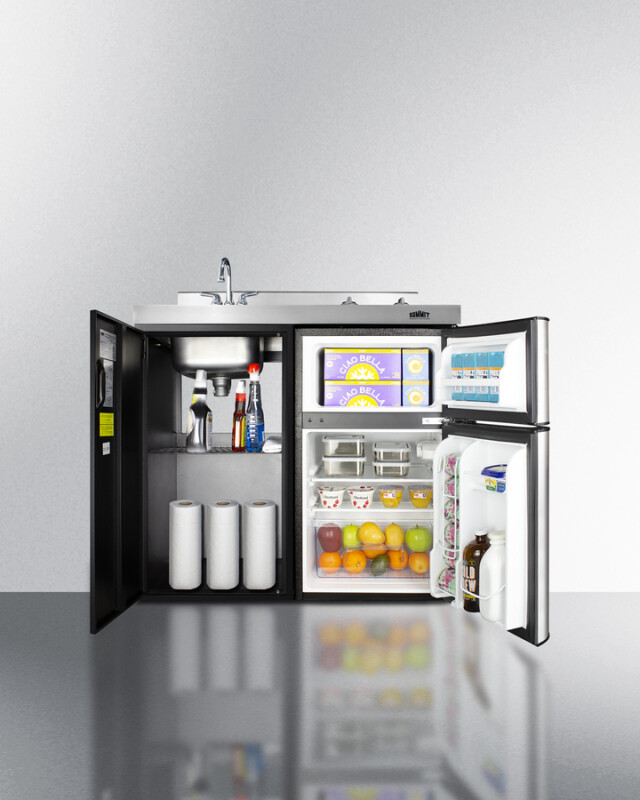 39" Wide All-In-One Kitchenette C39ELGLASSBK