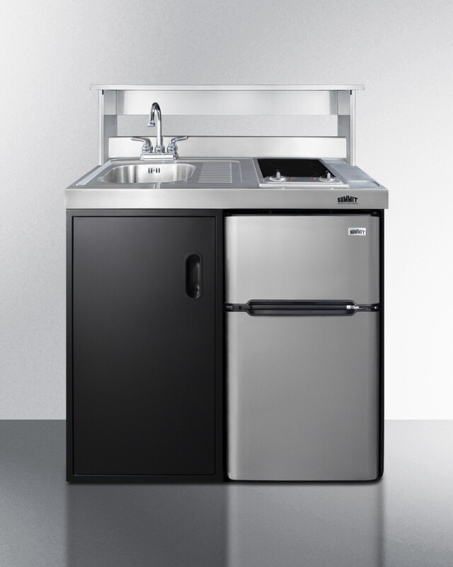 39" Wide All-In-One Kitchenette C39ELGLASSBK