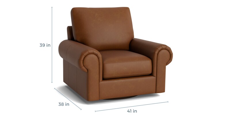True Custom™ True Custom® Leather Large Panel Arm Swivel Chair C40005SFL55