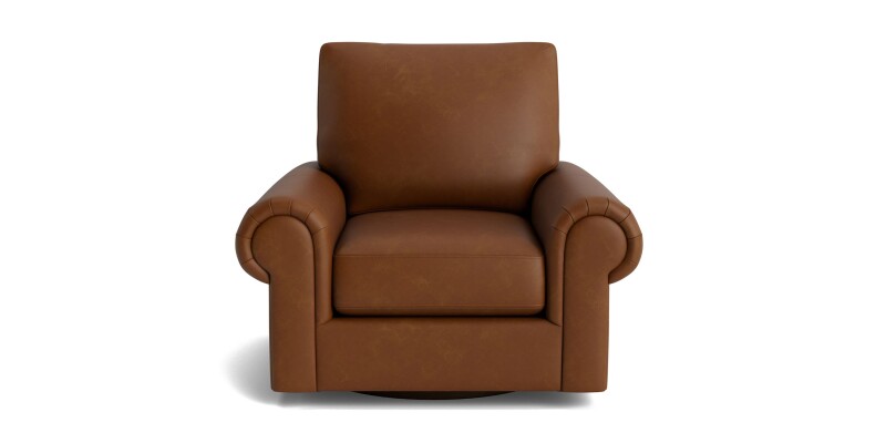True Custom™ True Custom® Leather Large Panel Arm Swivel Chair C40005SFL57