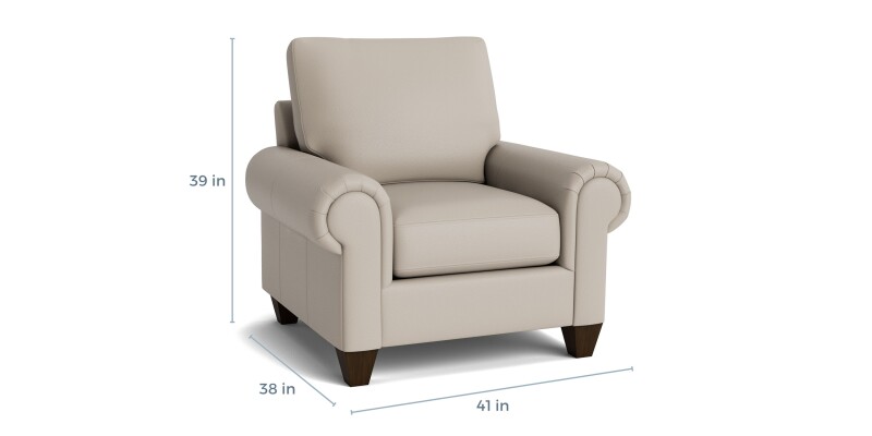 True Custom™ True Custom® Leather Large Panel Arm Accent Chair C40012SFL56