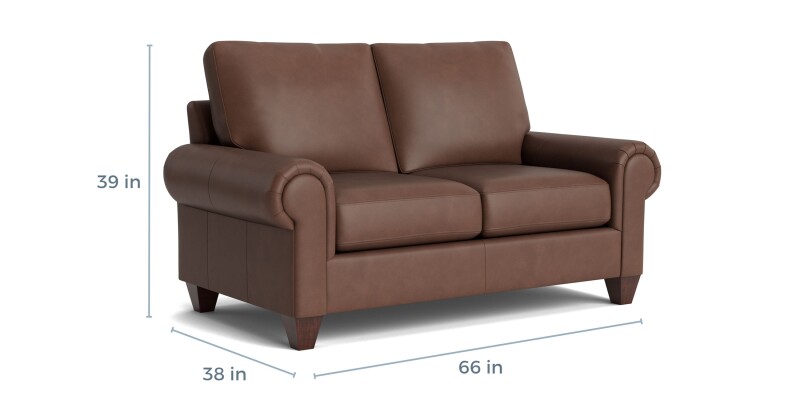 True Custom™ True Custom® Leather Large Panel Arm Loveseat C40022SFL56