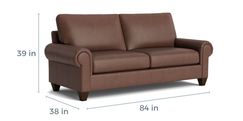 True Custom™ True Custom® Leather Large Panel Arm Studio Sofa C4005BSFL53