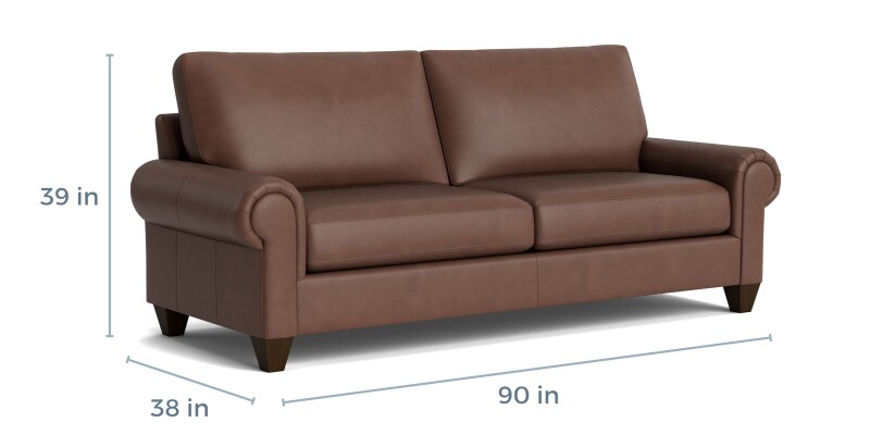 True Custom™ True Custom® Leather Large Panel Arm Sofa C40062SFL54