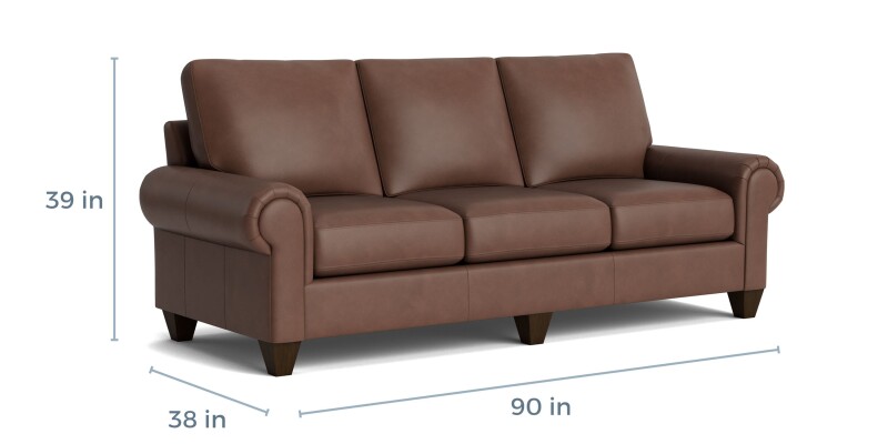 True Custom™ True Custom® Leather Large Panel Arm Sofa C4007QSFL54