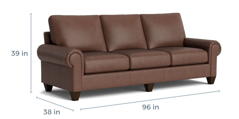 True Custom™ True Custom® Leather Large Panel Arm Sofa C40082SFL55