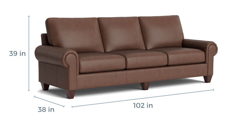 True Custom™ True Custom® Leather Large Panel Arm Sofa C40092SFL52