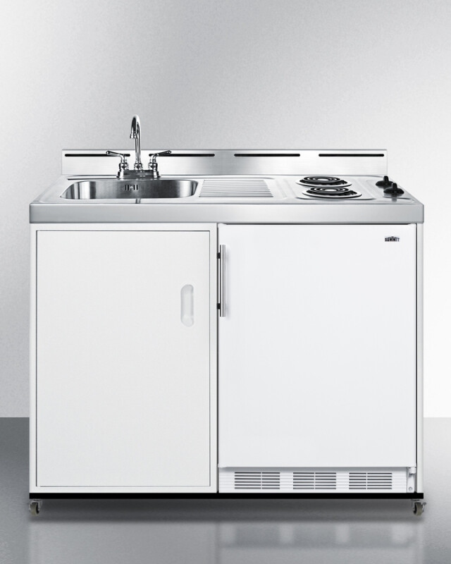 48" Wide Mobile All-In-One Kitchenette, No Plumbing Needed C48ELPUMPMB