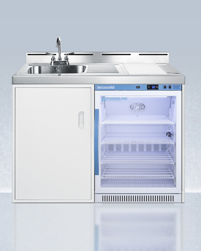 Summit 48" Wide Exam Room Casework Cabinet (Fully Assembled) with Refrigerator and Sink White C48ELPVG Picture 1