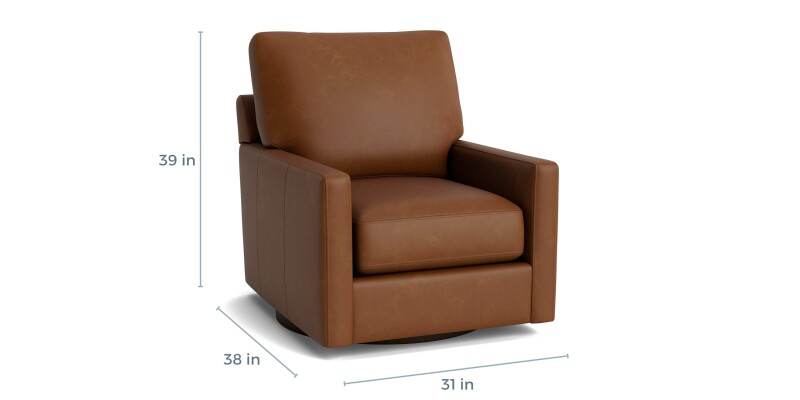 True Custom™ True Custom® Leather Track Arm Swivel Chair C50005SFL55