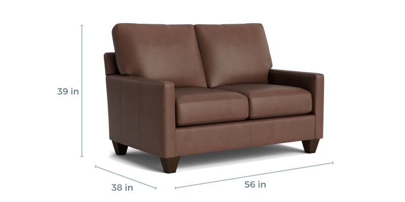 True Custom™ True Custom® Leather Track Arm Loveseat C50022SFL61