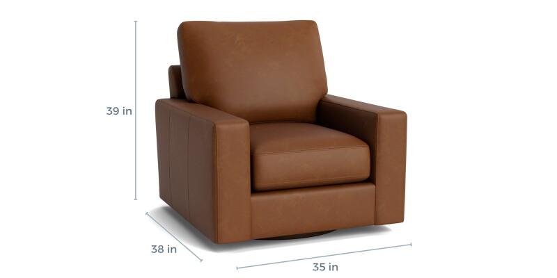 True Custom™ True Custom® Leather Large Track Arm Swivel Chair C60005SFL55