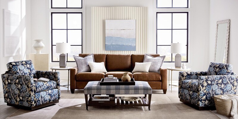 True Custom™ True Custom® Leather Large Track Arm Loveseat C60022SFL55