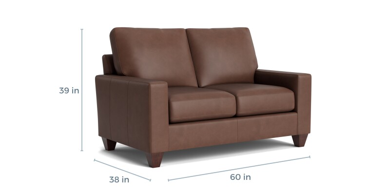 True Custom™ True Custom® Leather Large Track Arm Loveseat C60022SFL55