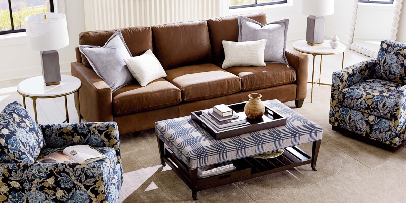 True Custom™ True Custom® Leather Large Track Arm Loveseat C60022SFL56