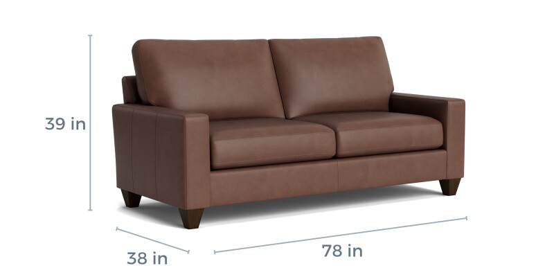 True Custom™ True Custom® Leather Large Track Arm Studio Sofa C60052SFL55