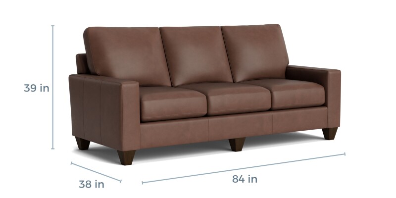 True Custom™ True Custom® Leather Large Track Arm Sofa C6007QSFL58