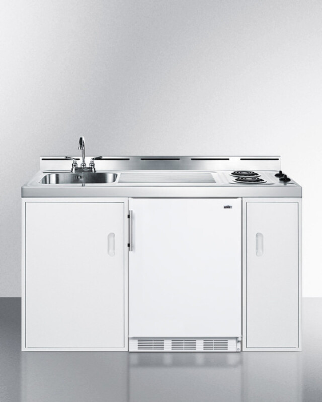 Summit 60" Wide All-In-One Kitchenette White C60EL Picture 1