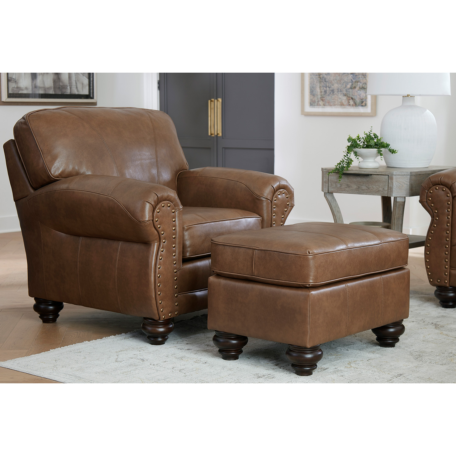 Noble - Leather Club Chair - Dark Walnut - C64DWLU C64DWLU