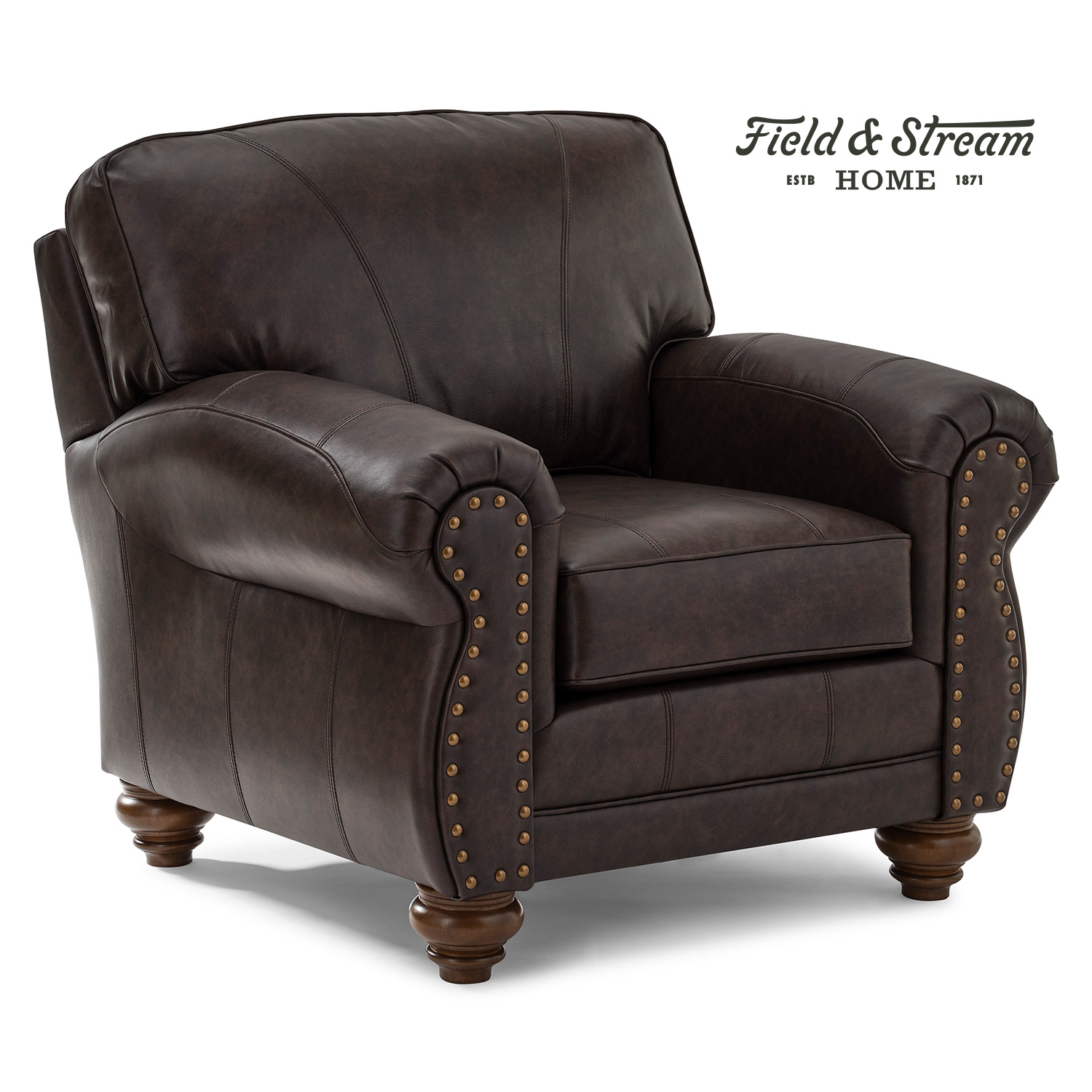 Noble - Leather Club Chair - Dark Walnut - C64DWLU C64DWLU