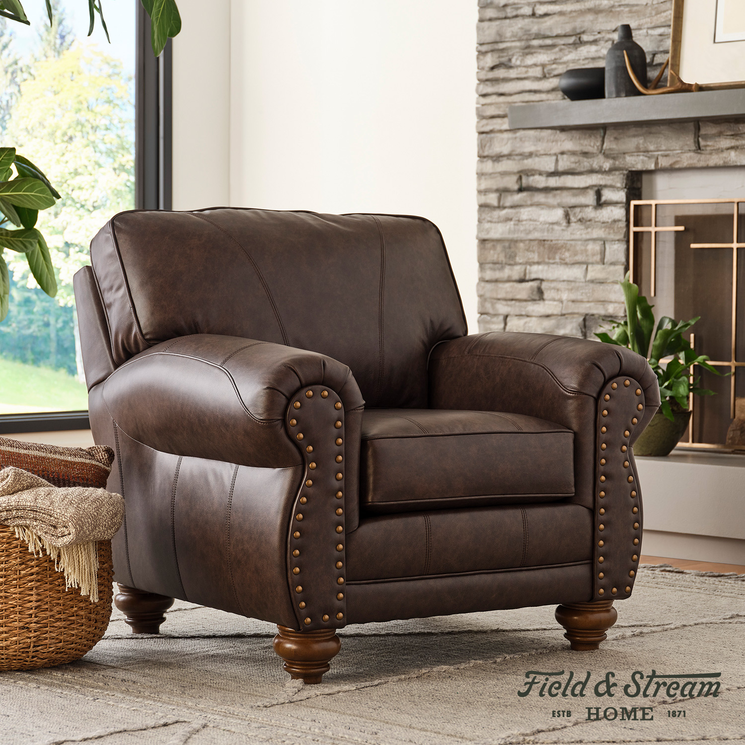 Noble - Leather Club Chair - Dark Walnut - C64DWLU C64DWLU