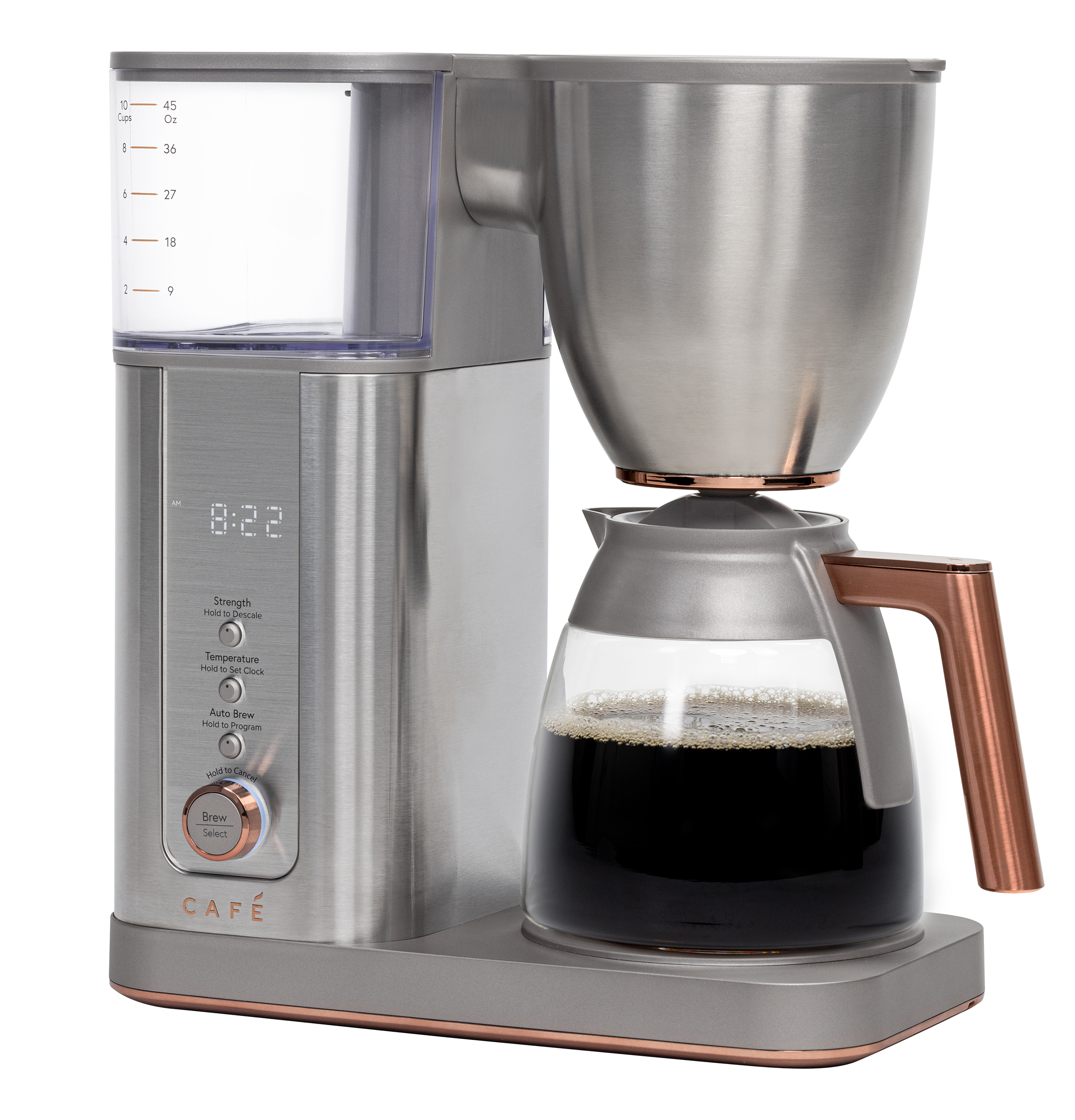 Brew smooth, flavorful coffee with the CAFÉ™ Specialty Drip Coffee Maker. Featuring a glass carafe, SCA certification, and precision controls for strength and temperature, it combines high pe C7CDABS2RS3