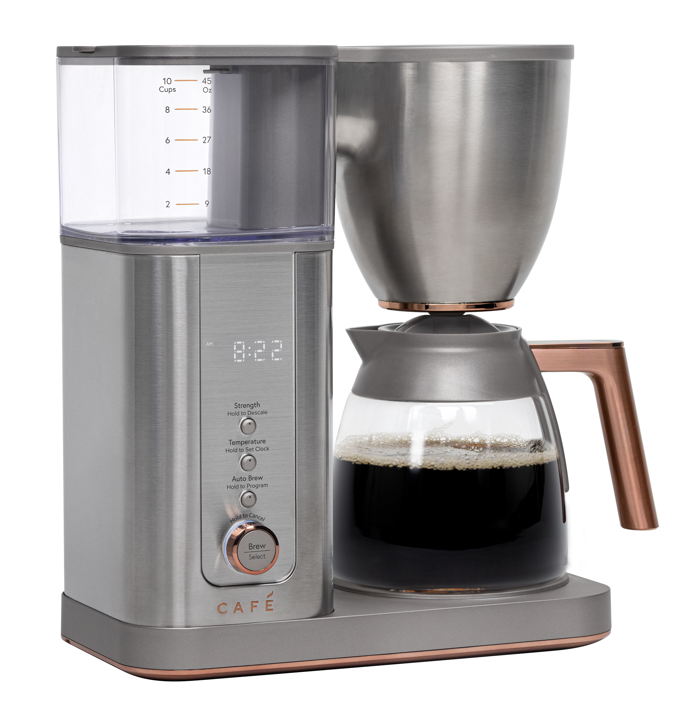 Brew smooth, flavorful coffee with the CAFÉ™ Specialty Drip Coffee Maker. Featuring a glass carafe, SCA certification, and precision controls for strength and temperature, it combines high pe C7CDABS2RS3