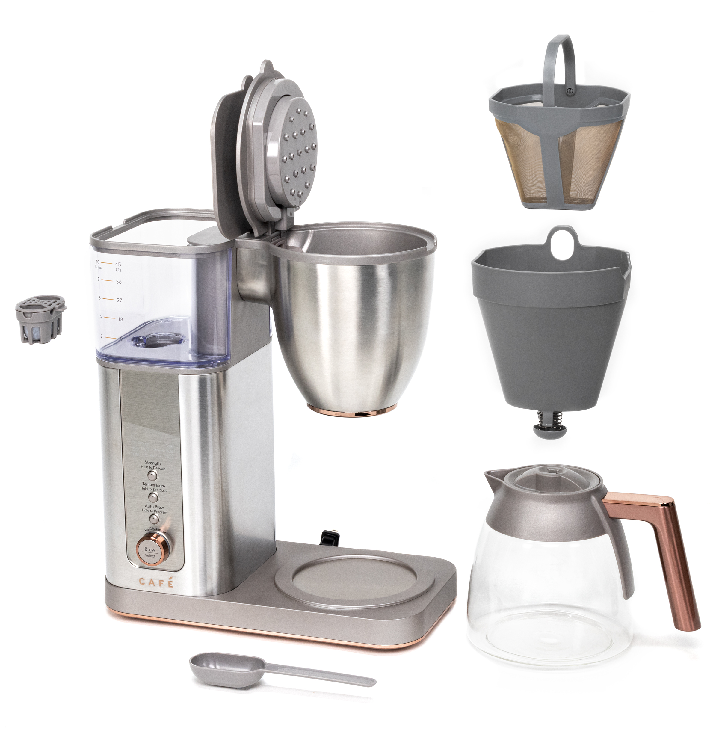 Brew smooth, flavorful coffee with the CAFÉ™ Specialty Drip Coffee Maker. Featuring a glass carafe, SCA certification, and precision controls for strength and temperature, it combines high pe C7CDABS2RS3