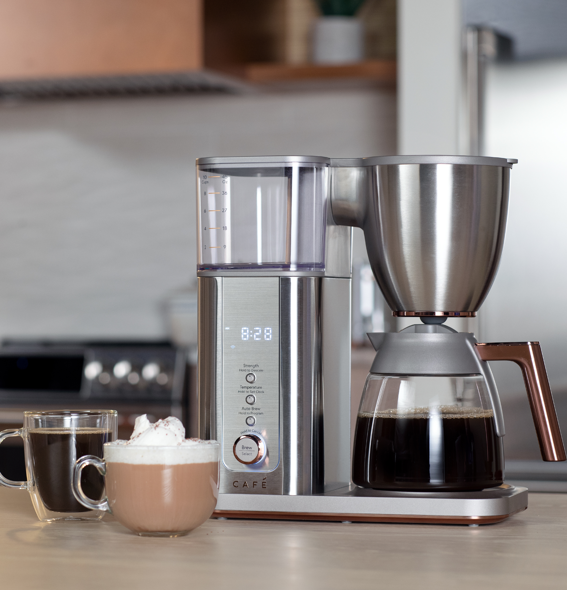 Brew smooth, flavorful coffee with the CAFÉ™ Specialty Drip Coffee Maker. Featuring a glass carafe, SCA certification, and precision controls for strength and temperature, it combines high pe C7CDABS2RS3