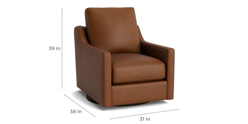 True Custom™ True Custom® Leather Slope Arm Swivel Chair C90005SFL53