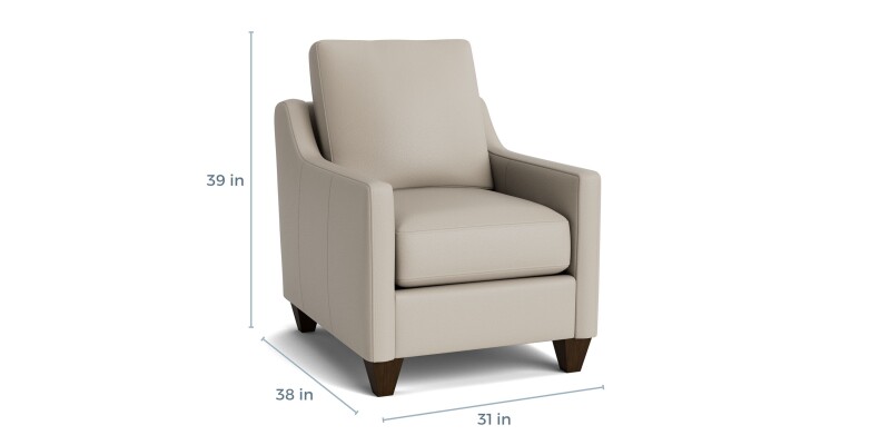 True Custom™ True Custom® Leather Slope Arm Accent Chair C90012SFL58