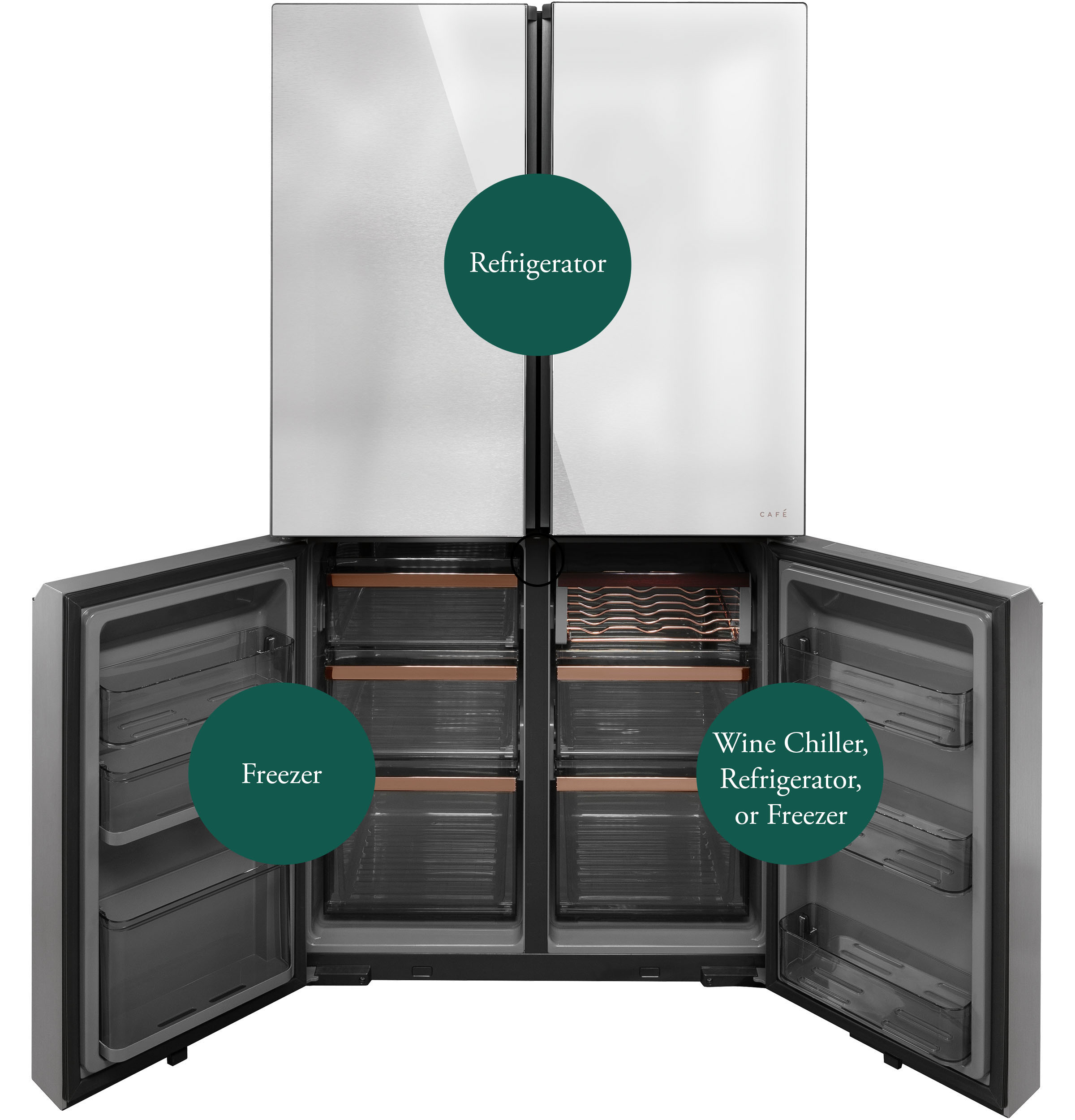 CAFÉ™ ENERGY STAR® 28.3 Cu. Ft. Smart Quad-Door Refrigerator in Platinum Glass with Dual-Dispense AutoFill Pitcher view 31