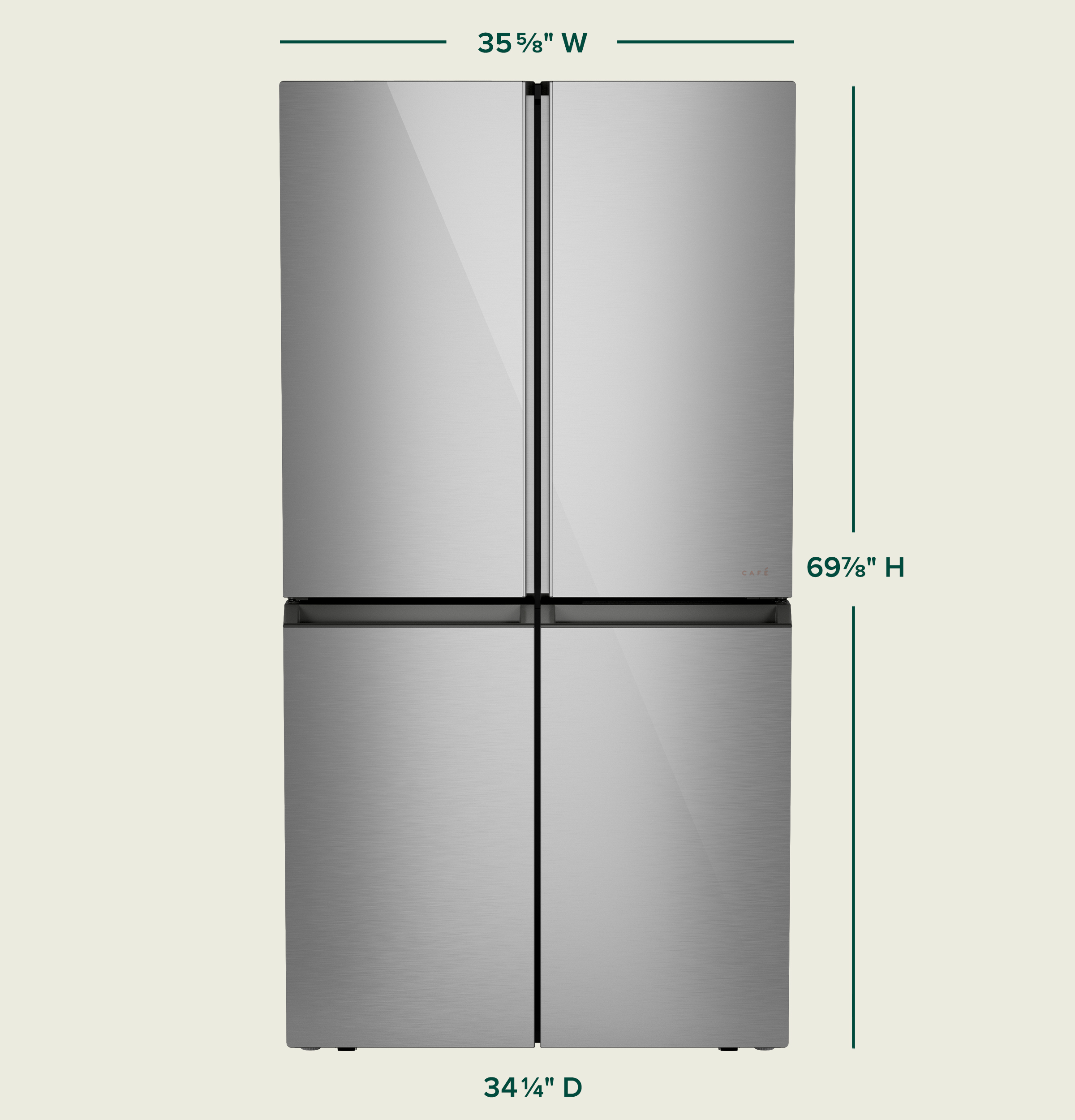 CAFÉ™ ENERGY STAR® 28.3 Cu. Ft. Smart Quad-Door Refrigerator in Platinum Glass with Dual-Dispense AutoFill Pitcher view 21