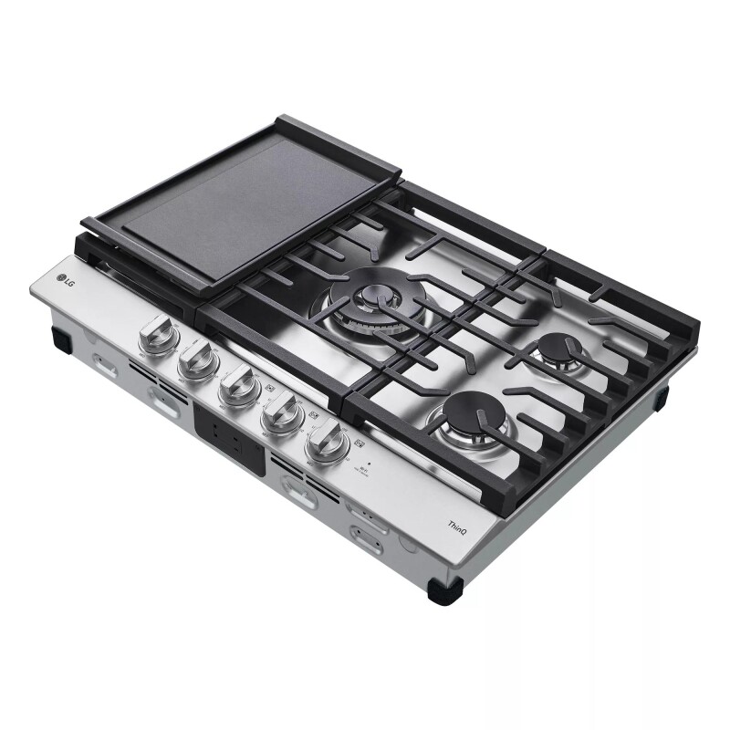 30” Smart Gas Cooktop with UltraHeat™ 22K BTU Dual Burner and LED Knobs view 5