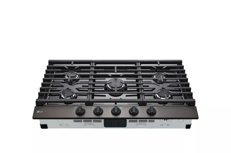 LG 36” Gas Cooktop with UltraHeat™ 20K BTU Burner Black Stainless Steel CBGJ3623D Picture 1