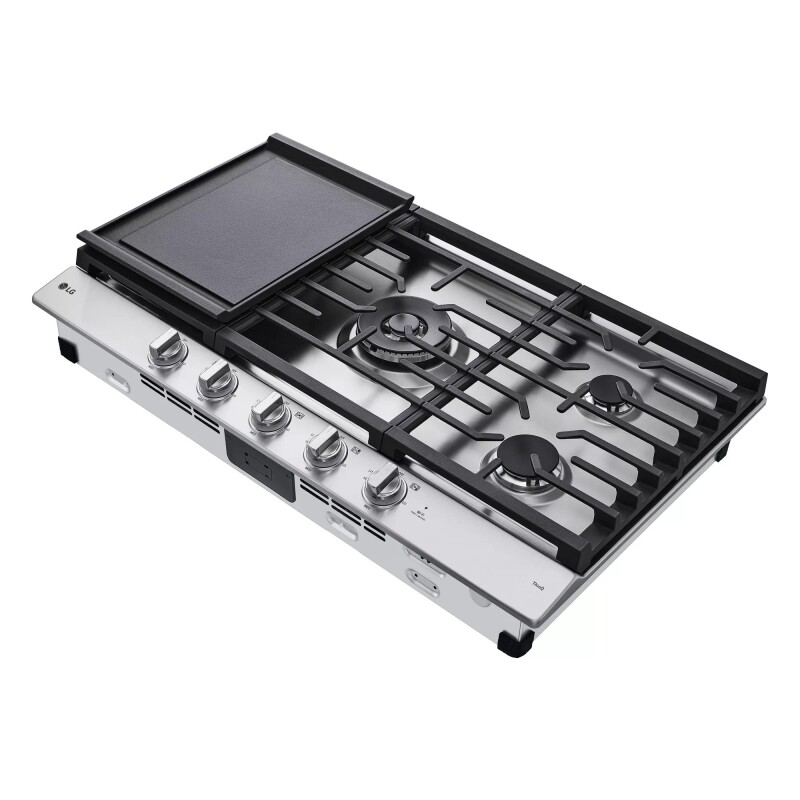 36” Smart Gas Cooktop with UltraHeat™ 22K BTU Dual Burner and LED Knobs view 4