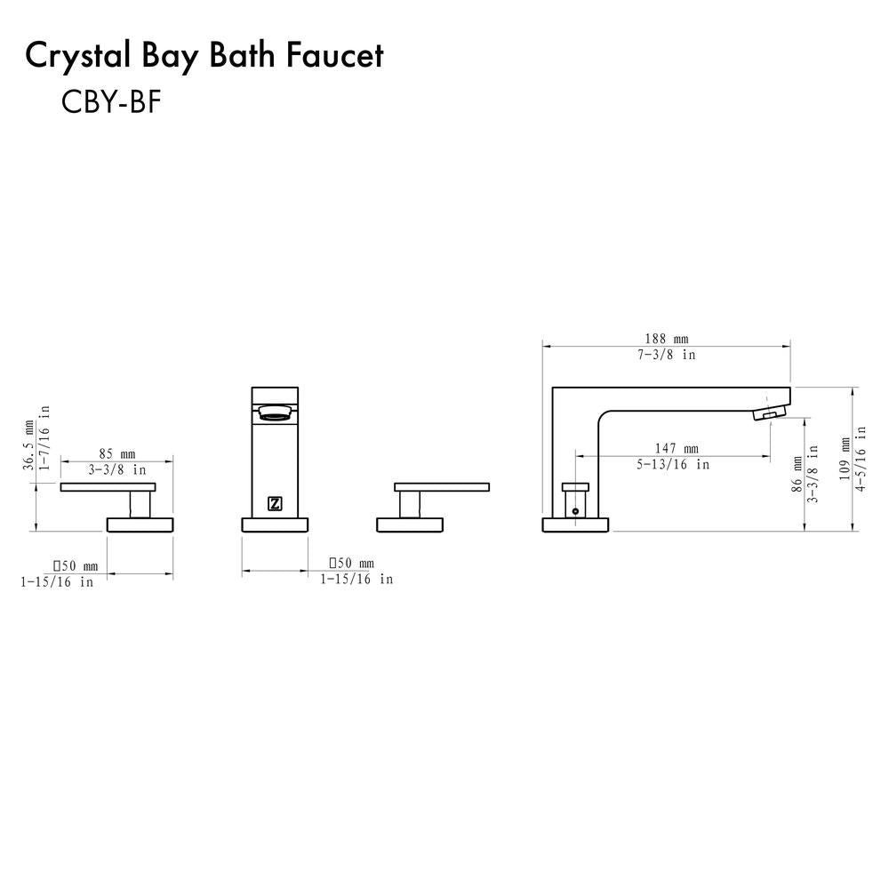 Crystal Bay Widespread Bath Faucet In Chrome CBYBFCH