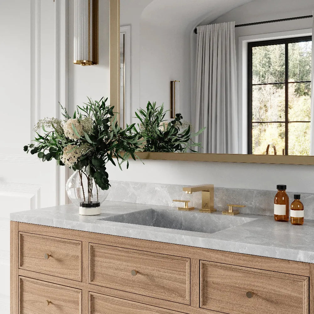 Autograph Edition Crystal Bay Widespread Bath Faucet In Polished Gold CBYBFPG