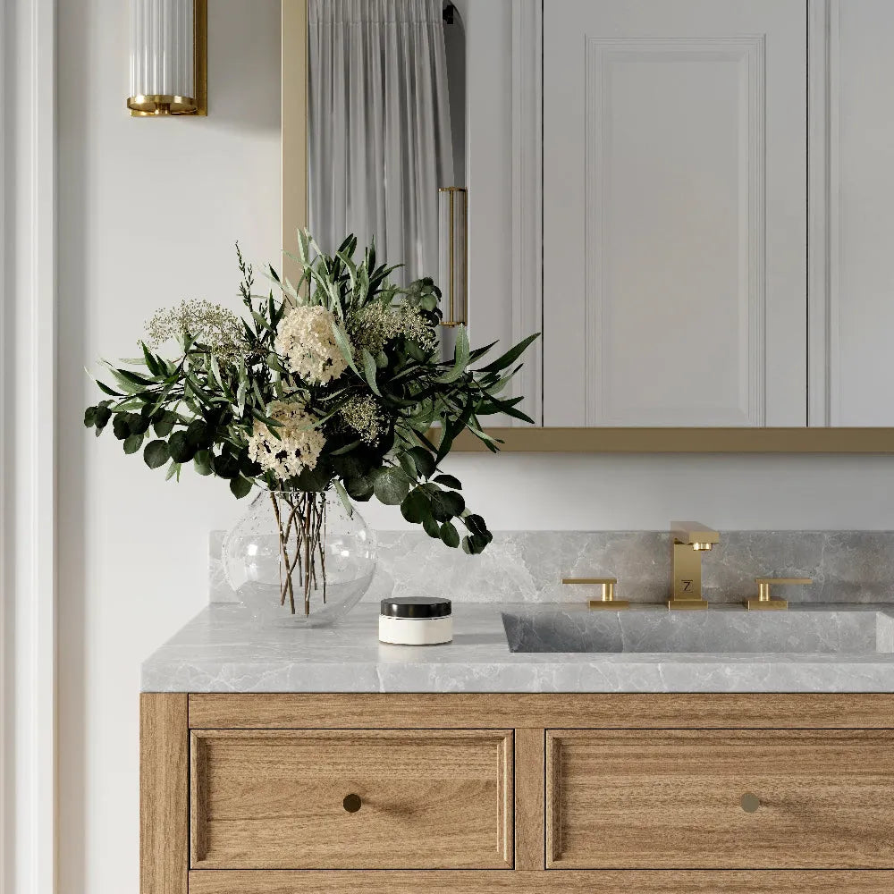 Autograph Edition Crystal Bay Widespread Bath Faucet In Polished Gold CBYBFPG