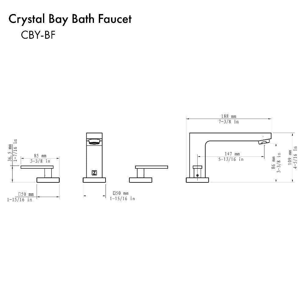 Autograph Edition Crystal Bay Widespread Bath Faucet In Polished Gold CBYBFPG